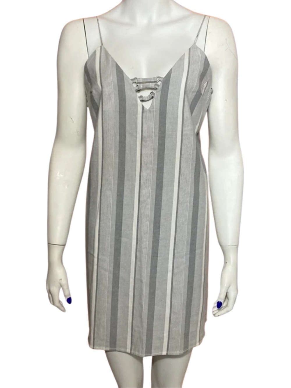 NWT Haute Hippie Grey Striped Mini Dress